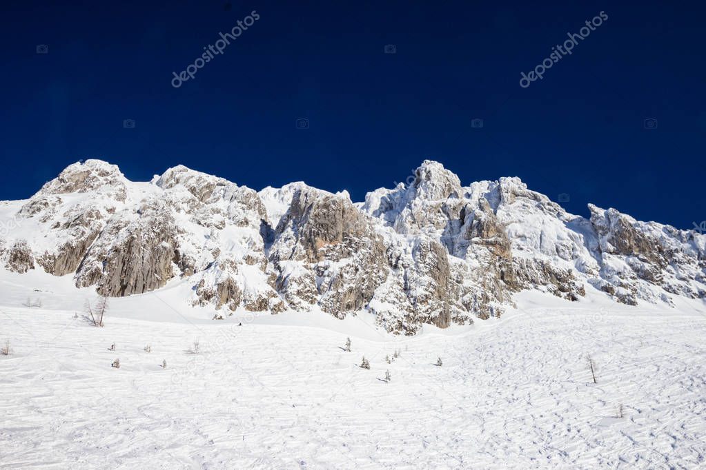 view of Nassfeld ski resort, Austrian Alps