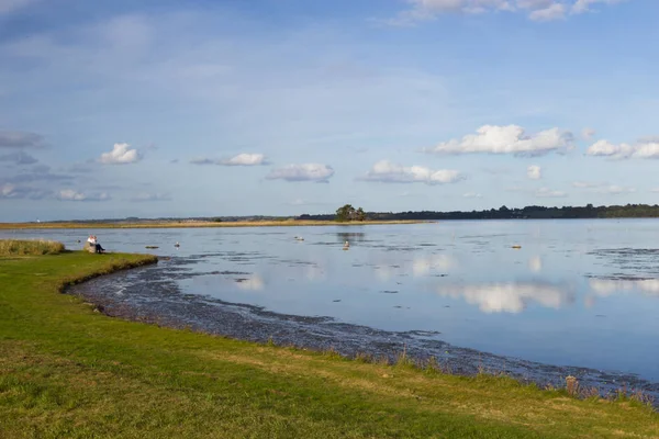 フィヨルドと Holbaek デンマークの近くの牧草地の表示 — ストック写真