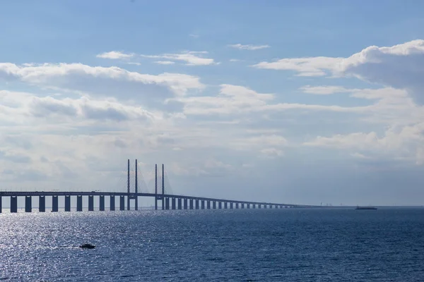 Weergave Van Sontbrug Verbindt Malmö Kopenhagen Baltische Zee — Stockfoto