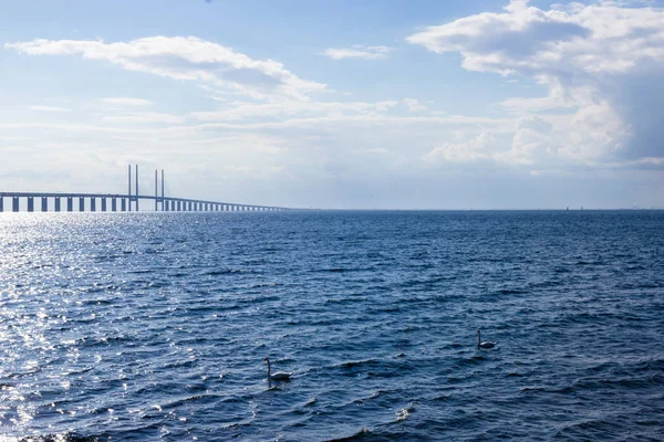 Weergave Van Sontbrug Verbindt Malmö Kopenhagen Baltische Zee — Stockfoto