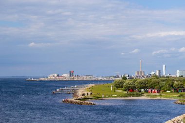 Malmö şehir, Isveç tarafından Oresund görünümü