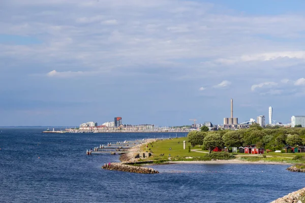 Malmö şehir, Isveç tarafından Oresund görünümü