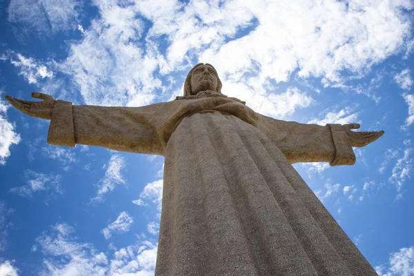 Nationella Helgedomen Kristus Konungen Staty Lissabon — Stockfoto