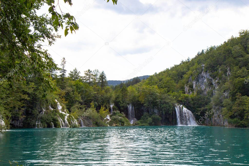 Waterfalls in the Plitvice lakes National Park