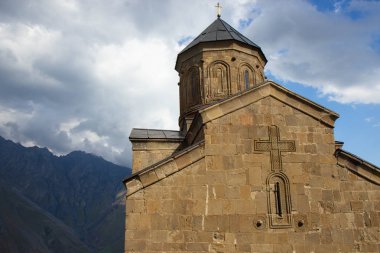 Gergeti kilise. Cminda Sameba, Stepantsminda. Gürcistan 