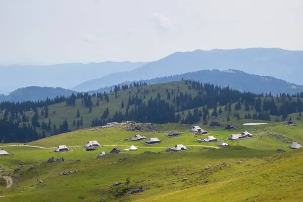 Piękny widok na Velika planina w Słowenii — Zdjęcie stockowe