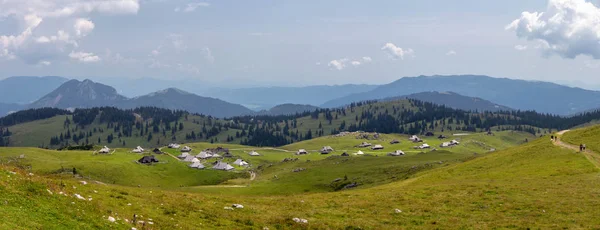 Piękny widok na Velika planina w Słowenii — Zdjęcie stockowe