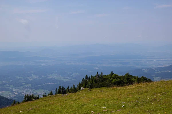 Pohled na Slovinské Alpy z Velika planiny — Stock fotografie