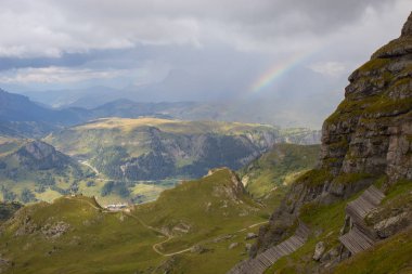 Dolomites, İtalya - Sass Pordoi, Arabba-Marmolada, Val Di Fassa görünümünden