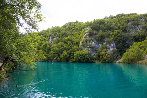 Turquoise waters of Plitvice Lakes National Park in Croatia — Stock Photo, Image