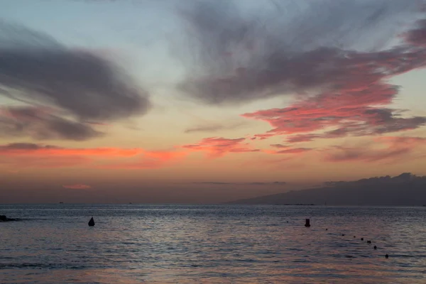 Bellissimo tramonto sull'oceano Atlantico all'isola di Tenerife — Foto Stock