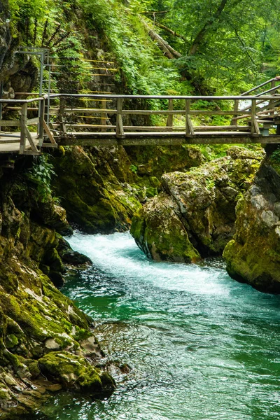 Винтгарское ущелье - знаменитая прогулка по Словении, Юлианские Альпы — стоковое фото