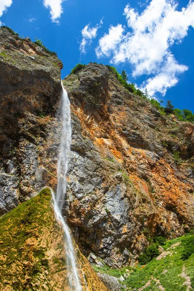 Rinka Falls is a waterfall in the Logar Valley, — Stock Photo, Image