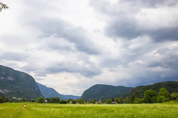 Estate scena soleggiata di montagne nel Parco Nazionale del Triglav — Foto Stock