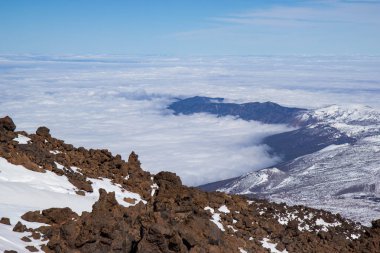Volkan Teide Ulusal Parkı'nda Çöl Manzarası, Tenerife, İspanya