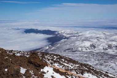 Volkan Teide Ulusal Parkı'nda Çöl Manzarası, Tenerife, İspanya