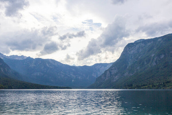 view of Lake Bohinj, Julian Alps, Slovenia