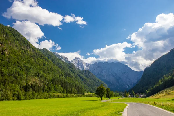 Θέα στη διάσημη κοιλάδα Logar στη Σλοβενία — Φωτογραφία Αρχείου