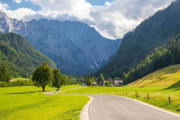 Slovenya'daki ünlü Logar Vadisi manzarası