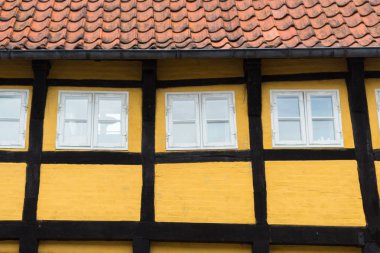 Ribe, Danimarka'da yarı ahşap evin cephesi