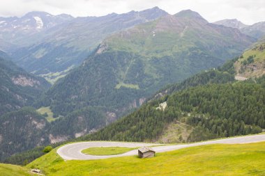 twists and turns of high Alpine road, Austria clipart