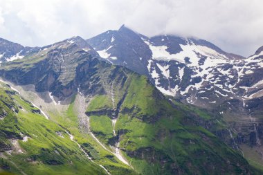 Tirol'deki Avusturya alplerinin yaz manzarası 