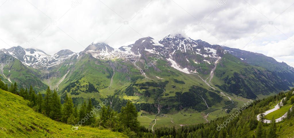 summer view of Austrian alps in Tyrol 
