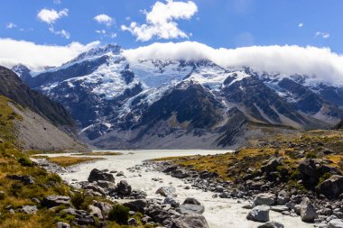 Hooker vadi parça, Aoraki milli parkı başında görünümü
