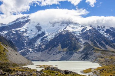 Hooker vadi parça, Aoraki milli parkı başında görünümü