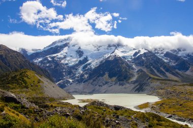 Hooker vadi parça, Aoraki milli parkı başında görünümü