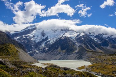 Hooker vadi parça, Aoraki milli parkı başında görünümü