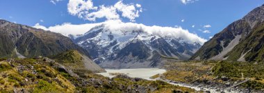 Hooker vadi parça, Aoraki milli parkı başında görünümü