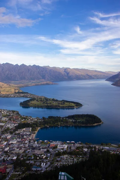 Letecký pohled na nádherný Queenstown, Otago, Nový Zéland — Stock fotografie
