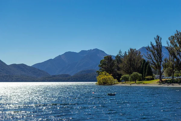 Widok na jezioro Te Anau, Fiordland, Nowa Zelandia — Zdjęcie stockowe