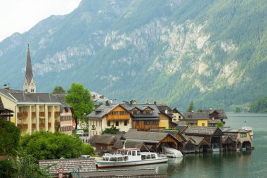 Avusturya ünlü Hallstatt köyünün görünümü