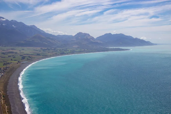 Vue aérienne de la baie de Kaikoura, Nouvelle-Zélande — Photo