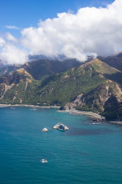 Kaikoura körfezinin havadan görünümü, Yeni Zelanda