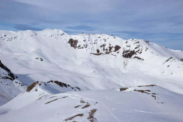 हिवाळा वेळ मॅक्रोफेन स्की रिसॉर्ट दृश्य, ऑस्ट्रिया — स्टॉक फोटो, इमेज