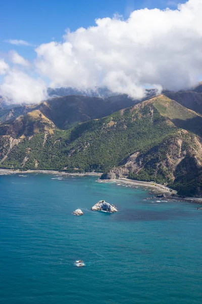 Kaikoura körfezinin havadan görünümü, Yeni Zelanda