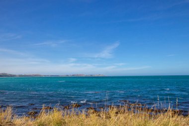 Kaikoura yakınlarındaki muhteşem deniz manzarası görünümü, Yeni Zelanda