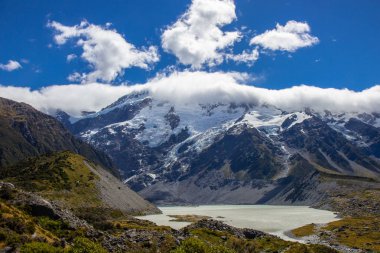 Hooker vadi parça, Aoraki milli parkı başında görünümü