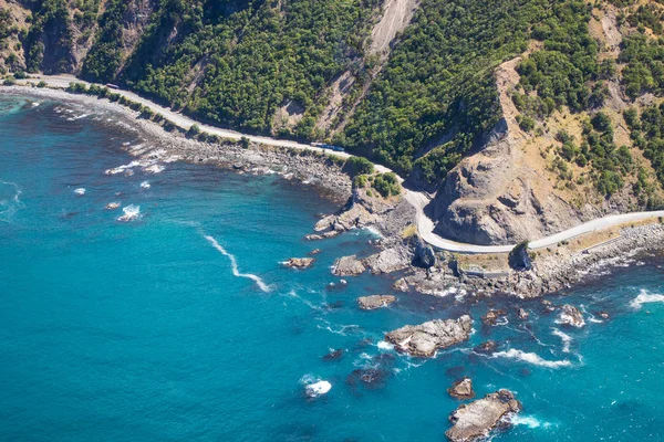 Flygvy över Kaikoura Bay, Nya Zeeland — Stockfoto