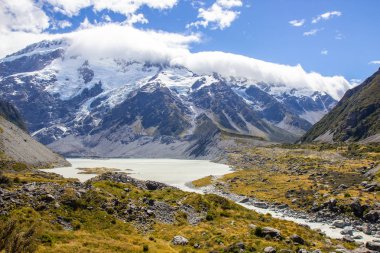 Hooker vadi parça, Aoraki milli parkı başında görünümü