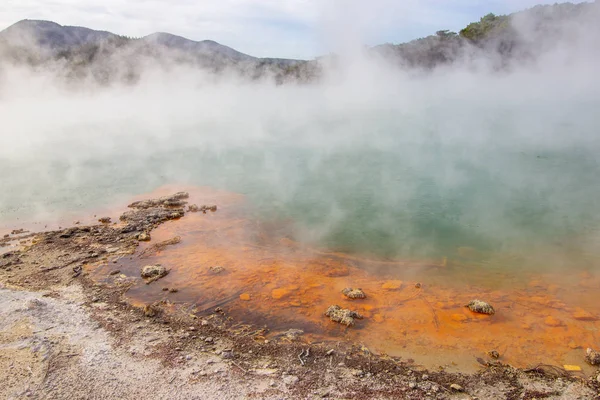 Champagne zwembad in Wai-o-Tapu an Active geothermische gebied, Nieuw-Zeeland — Stockfoto