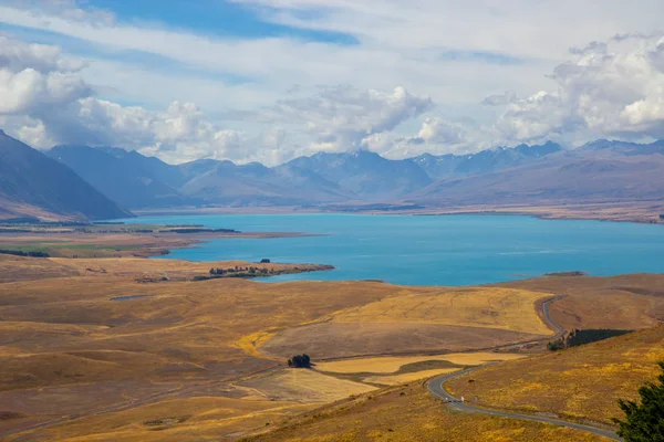 Vista do Lago Tekapo do observatório Mount John — Fotografia de Stock