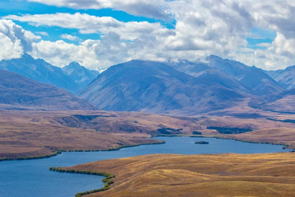 Widok na jezioro Tekapo z Obserwatorium Mount John — Zdjęcie stockowe