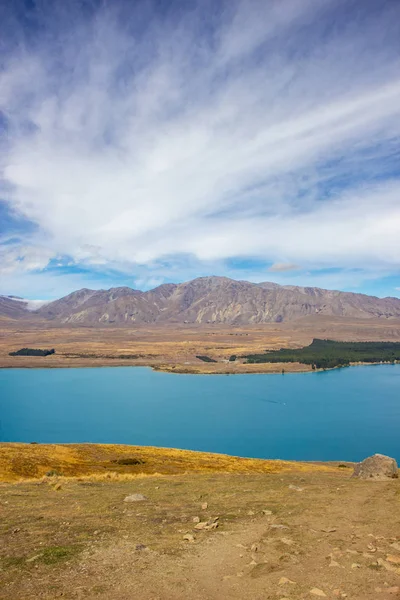 John Dağı gözlemevinden Tekapo Gölü manzarası — Stok fotoğraf