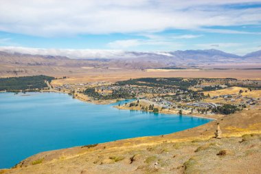 John Dağı gözlemevinden Tekapo Gölü manzarası