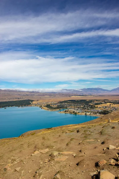 Vista del lago Tekapo desde el observatorio Mount John —  Fotos de Stock