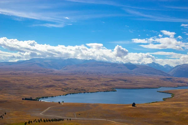 Widok na jezioro Tekapo z Obserwatorium Mount John — Zdjęcie stockowe